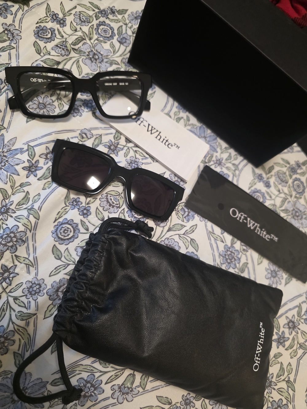 Off-White Men's Or Womens 2 In 1 Black Sunglasses - Classic Square Frame